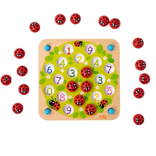 Fat Brain Toys Ladybug's Garden Memory Game - Wooden Boardgame for Preschoolers