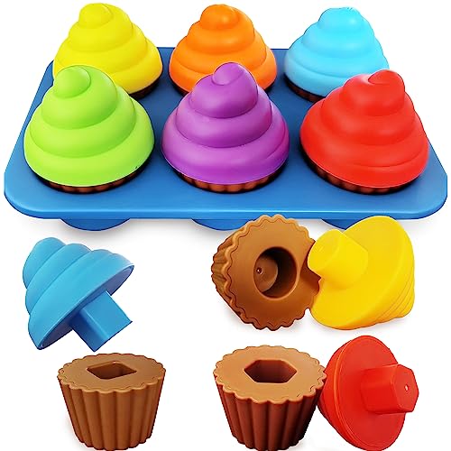 Cupcake Toy Toddler Toy Learning Colors and Shape-Shape Sorting Toys for Toddlers-Geometry Manipulatives Toddler Sensory Toys for Toddlers 1-3 - Toddler Montessori Toys for 18 month old girls boys