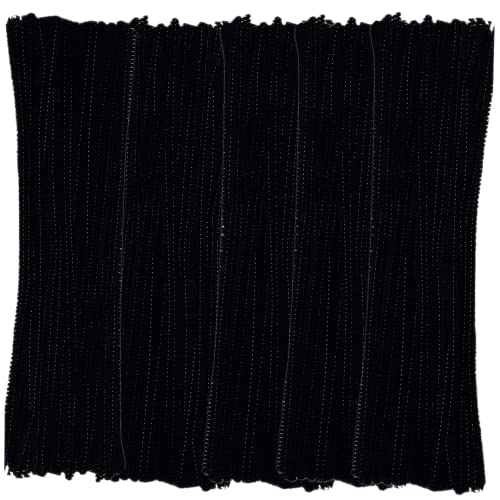 Black Pipe Cleaners (500 Pack) Chenille Stems for DIY Art Decorations Creative Craft (6 mm x 12 Inch)