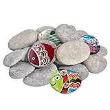 DALTACK 20PCS Large Painting Rocks, Natural River Rocks, Flat Rocks for Painting, 2-3 Inches Stones for Arts & Crafting