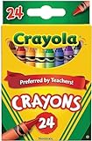 975 Supply 1 pack Crayons, Classic Colors, Crayons For Kids, School Crayons, Assorted Colors - 24 Crayons Per Box - 1 Box