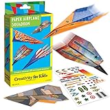 Creativity for Kids Paper Airplane Squadron - Create 20 Paper Airplanes, Crafts for Boys and Girls, Stocking Stuffers and Gift for Boys, Kids Activities for Ages 6-8+