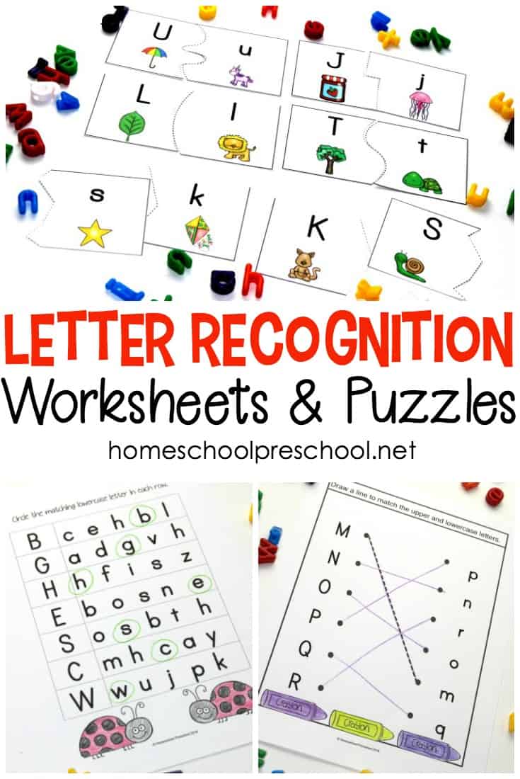 Download this set of free letter recognition alphabet worksheets. They'll help your young learners practice letter matching, handwriting, and more.