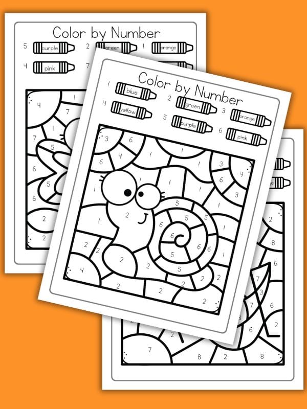 Color by Number Bug Worksheets