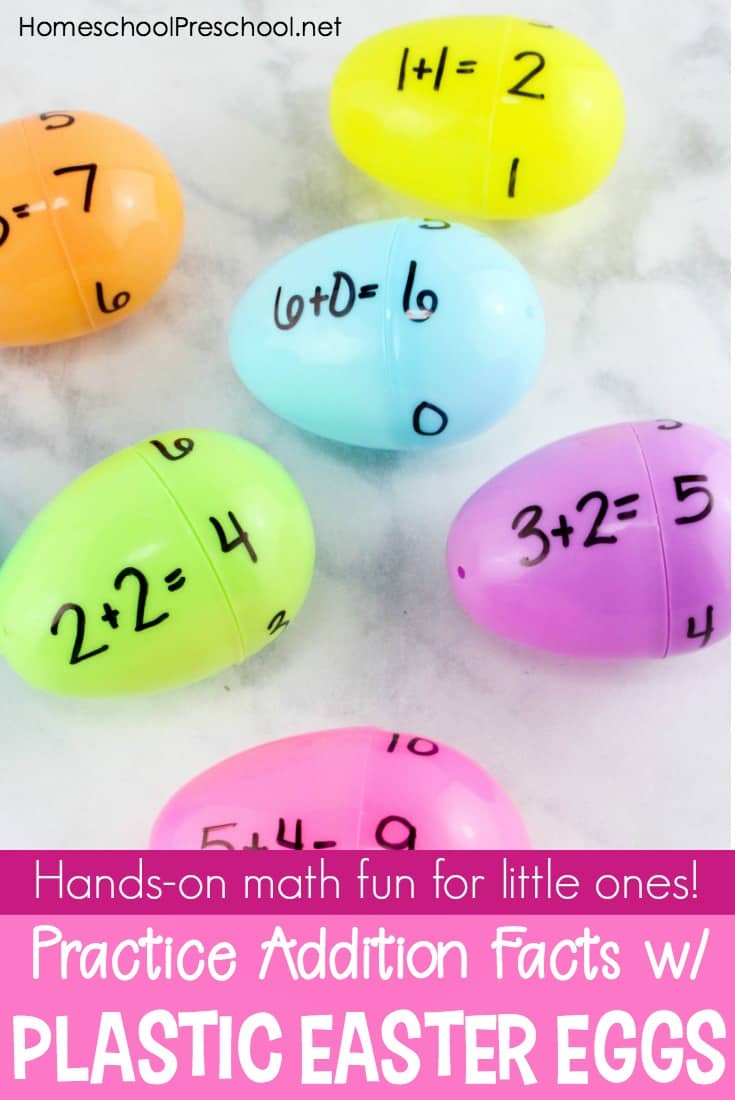 Come discover how your students can practice addition facts with plastic Easter eggs! This activity is perfect for your spring homeschool lessons.