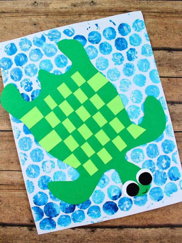 Paper-Weaving Sea Turtle Kids Craft