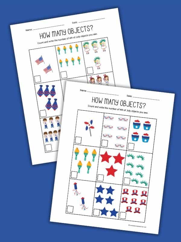 4th of July Counting for Preschoolers