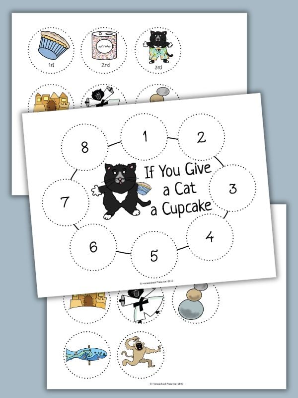 If You Give a Cat a Cupcake Story Sequencing Cards