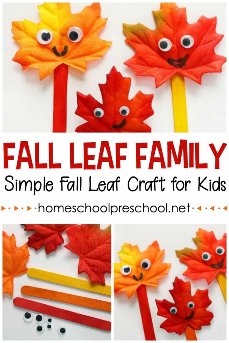 Are you looking for a simple fall craft to do with your preschoolers? This Fall Leaf Family is a simple leaf craft you can with with tots and preschoolers.