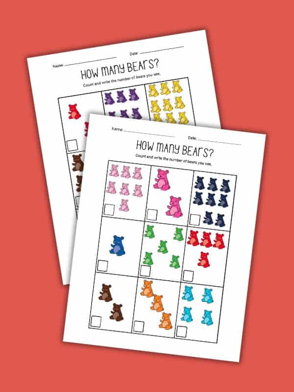 Bear Counting Worksheet