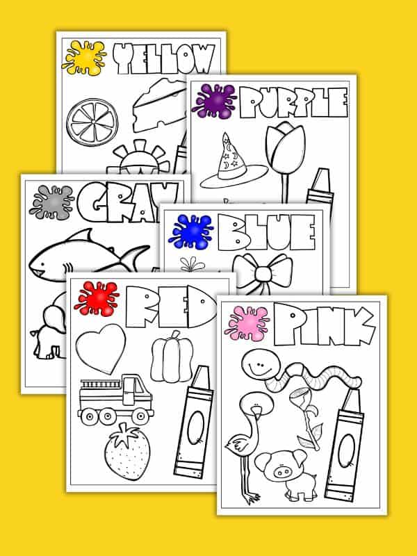 Coloring Pages to Learn Colors