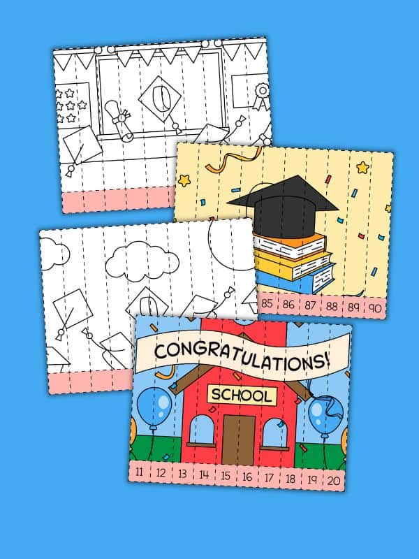 Graduation Number Puzzles for Kids