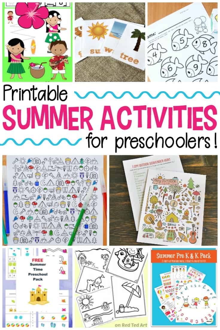 Welcome summer with these printable summer activities for kids. From coloring pages and scavenger hunts to flash cards and book logs, we've got all you need for preschool summer fun!