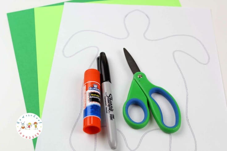 DIY sea turtle craft for preschoolers supplies