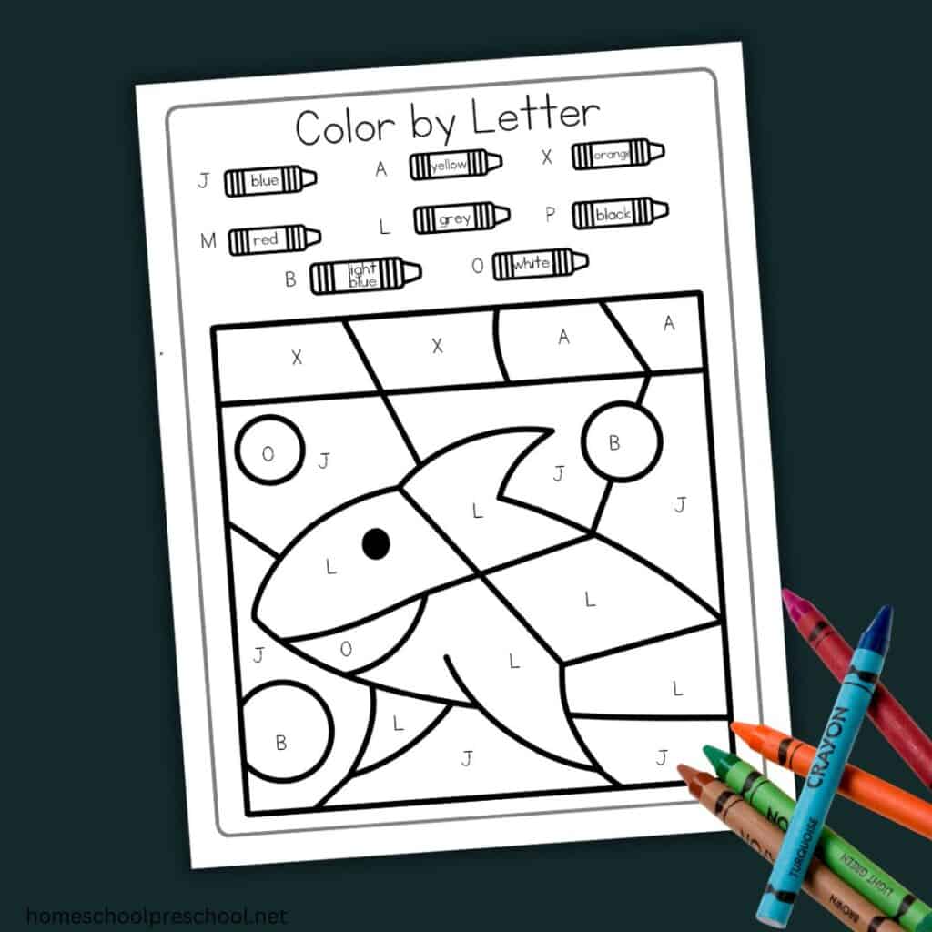 color by uppercase letter worksheet