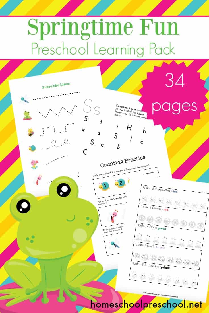 Spring has sprung, and I have some new spring printables for your preschoolers! This spring learning pack is the perfect addition to your upcoming homeschool lessons.