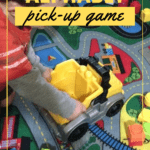 Sneak in some learning with this fun Pick Up the Alphabet dump truck game which involves trucks, movement, and letter recognition. 