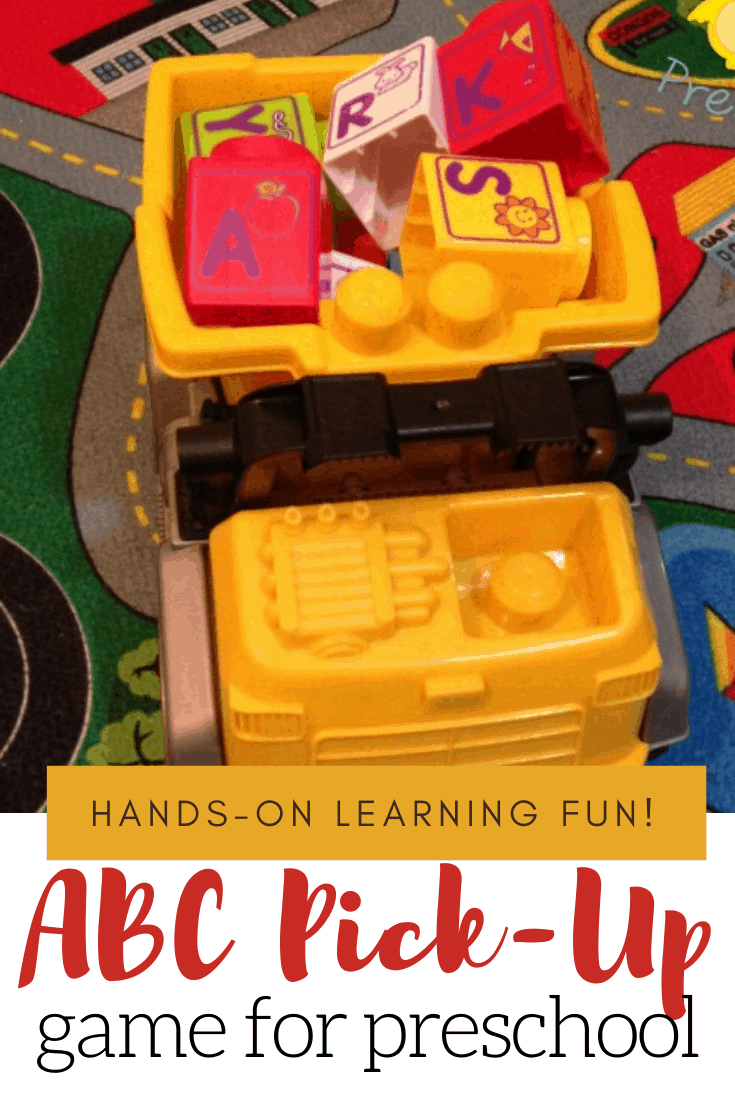 Sneak in some learning with this fun Pick Up the Alphabet dump truck game which involves trucks, movement, and letter recognition. 