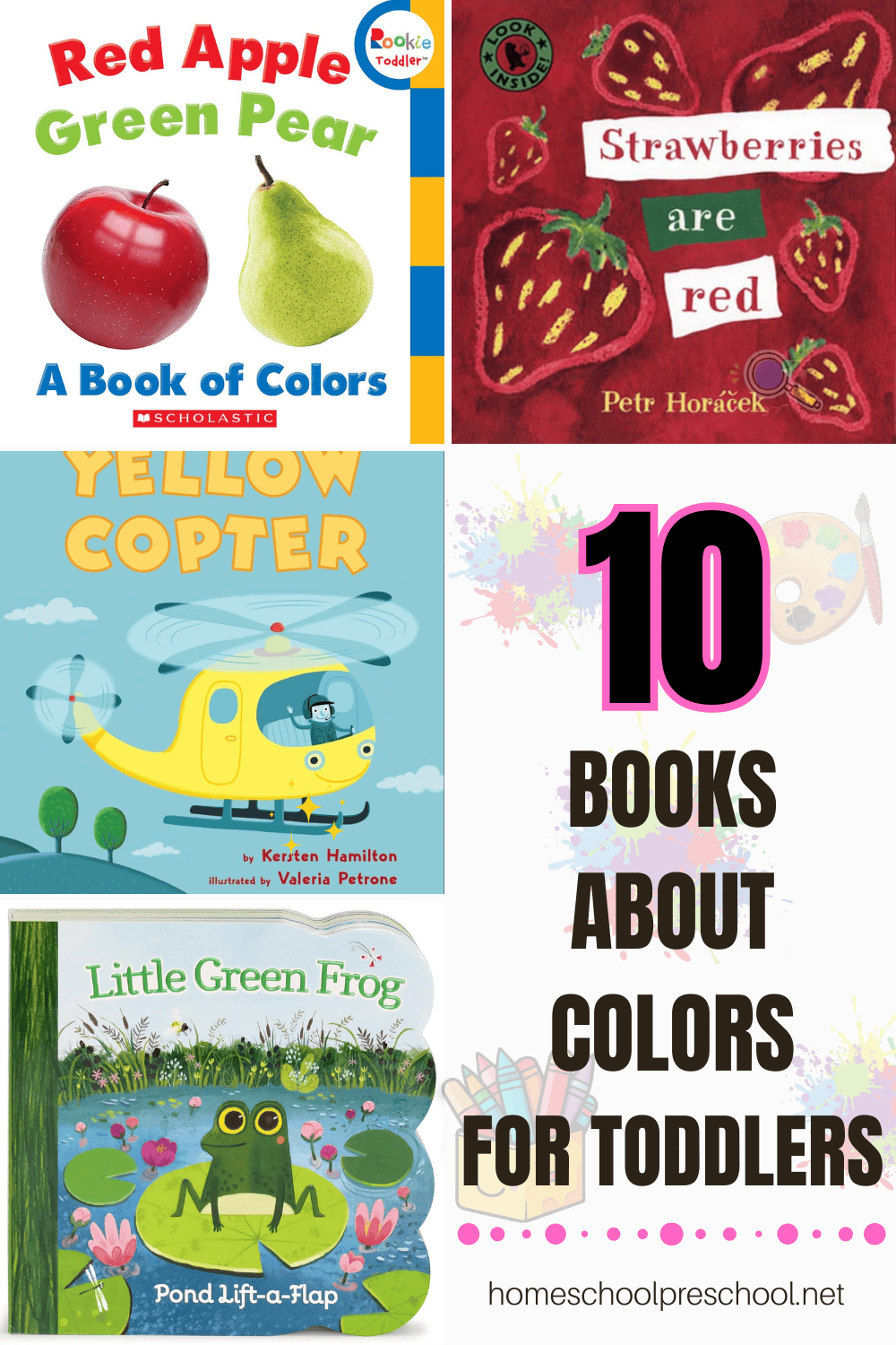 collage of board books about colors for toddlers