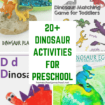 If you have a preschooler that is interested in dinosaurs, why not take that interest and turn it into a dinosaur preschool theme in your homeschool!