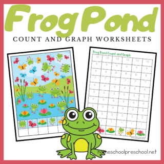 This frog-themed count and graph activity is a great way for preschoolers to practice counting to ten and graphing their results during your spring and summer lessons.