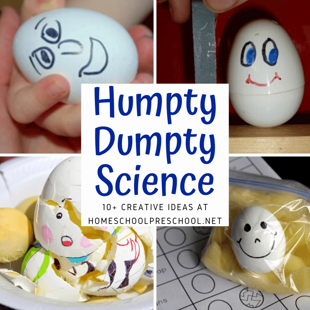 Humpty Dumpty preschool science activities are the perfect addition to your nursery rhyme lesson plans. Explore eggs with these experiments!