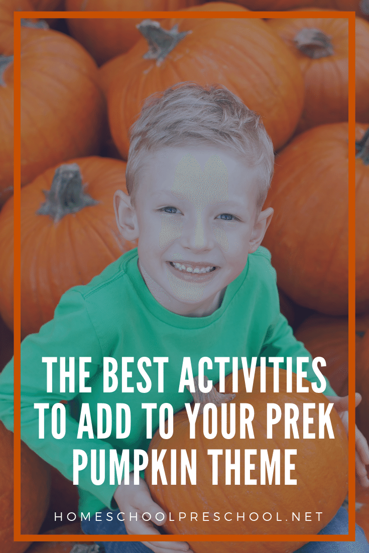 What an amazing collection of activities to add to your preschool pumpkin theme! Below, you'll find crafts, printables, books, and more!