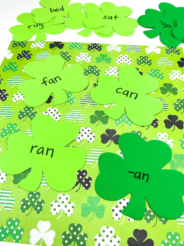 Word Families Shamrock Activity