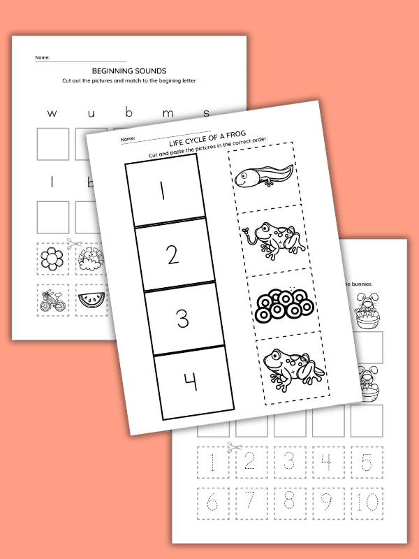 Cut and Paste Spring Worksheets