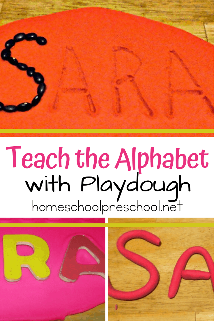 Preschoolers love to play with play dough. It's fun, it's squishy, and it's an excellent manipulative to have on hand when teaching the alphabet.