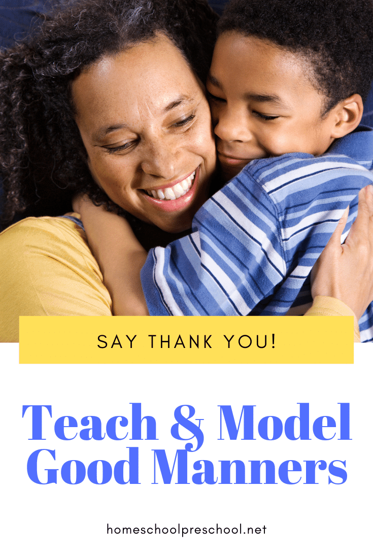 I melt with shame every time my preschoolers forget to say, "Thank you!" It's such a simple phrase, but preschoolers must be taught how to say thank you.